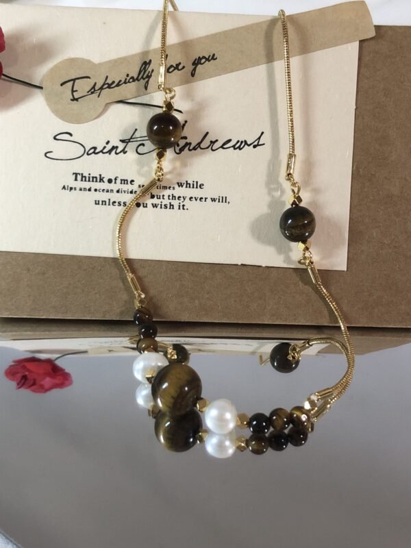 Tiger’s eye×pearl necklace